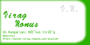 virag monus business card